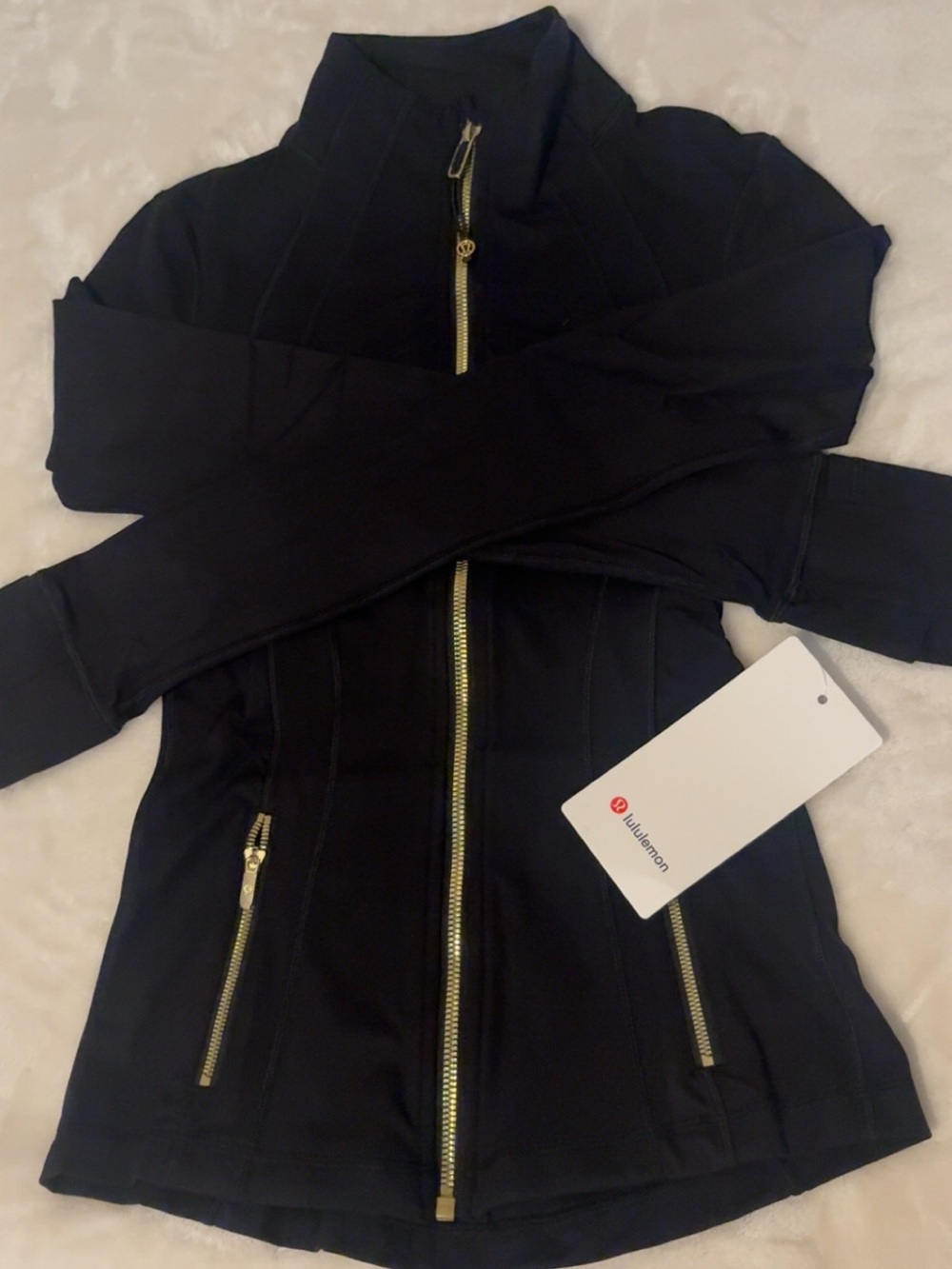 lululemon athletica Black Jacket with Gold Zippers